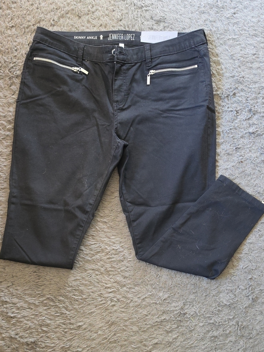 NWT Women's Sz 18 Jennifer Lopez Black Skinny Ankle Pants W/ Zipper